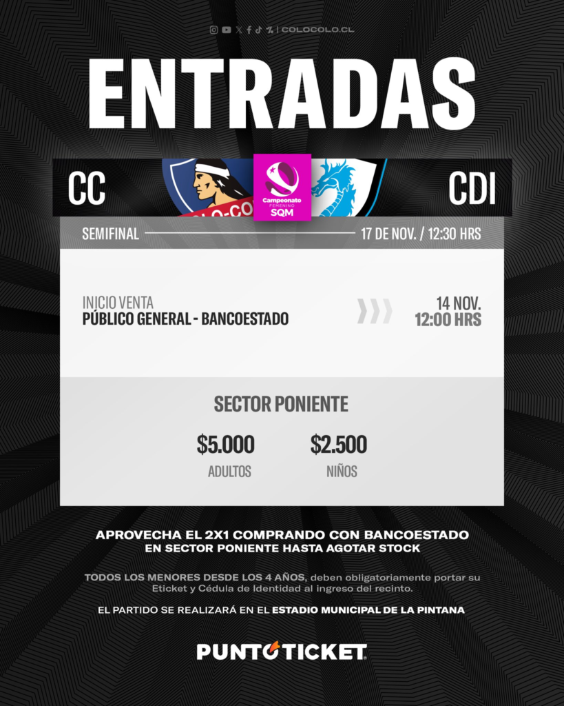 entradas colo colo femenino
